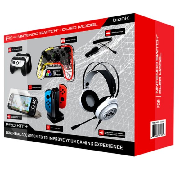 Bionik Pro Kit Plus Essential Accessories For Nintendo Switch OLED - Picture 1 of 4